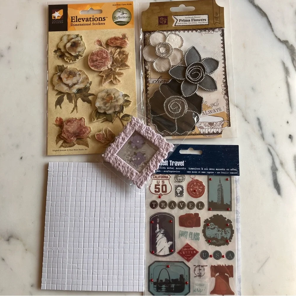 48‎ Pgs Momenta Cardstock Pack w/ Floral Designs including stickers & adhesives